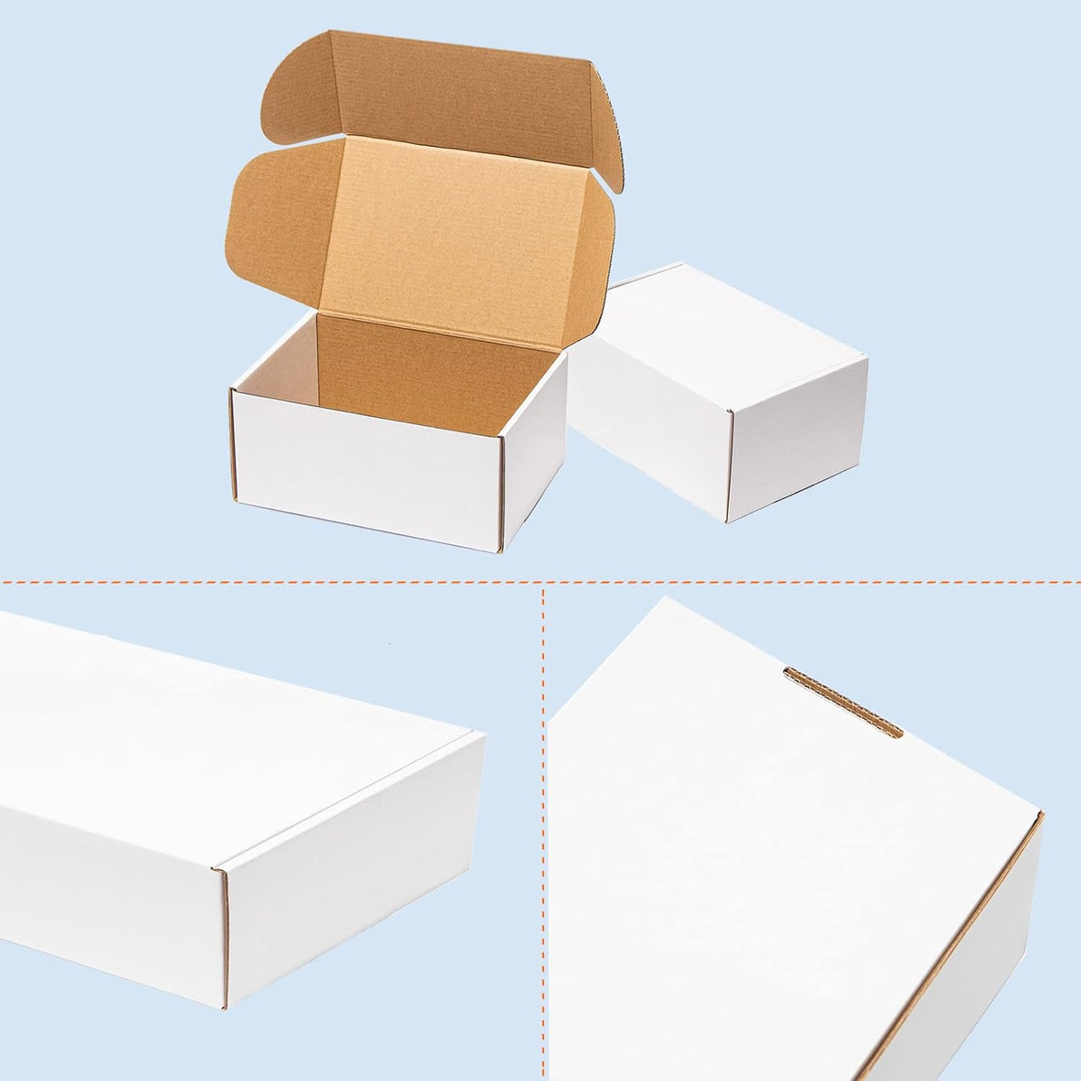 White Shipping Boxes 6x4x3" 60 Pack Corrugated Cardboard Box Mailer