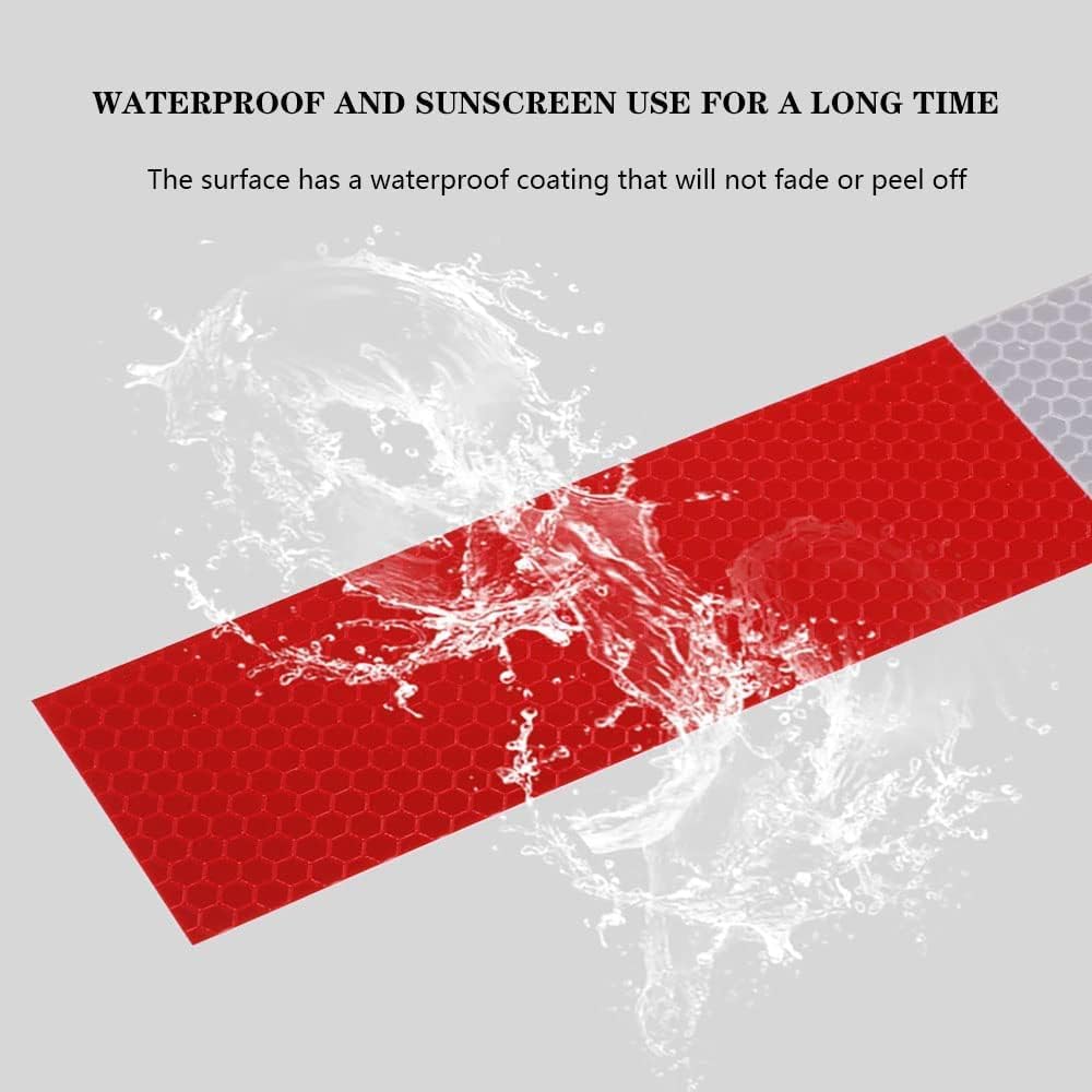 Reflective Tape 2" X 160' Red/White High Intensity DOT-C2 Trailer Reflector Tape Outdoor Waterproof Conspicuity
