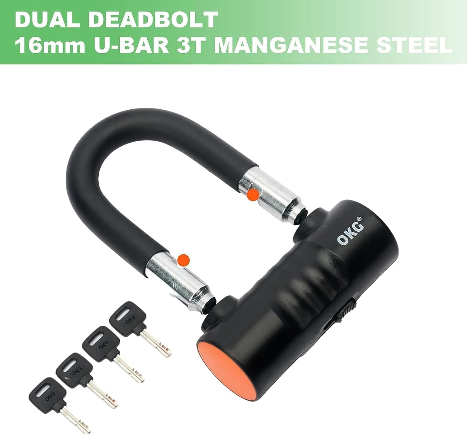 Small U Lock - 4 Keys, Heavy Duty 18mm Hardened Alloy Steel Shackle - Anti-Cut/Anti-Pry Security Chain Lock for