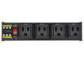DIN Rail Mount AC 120V NEMA 5-15R 4 Receptacles Outlet Power Strip Module, with Rocker Switch Thermal Circuit Breaker Overload Protector