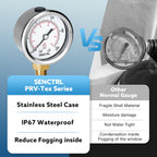 SENCTRL 0-200 Psi Pressure Gauge, 1/8" NPT Lower Mount
