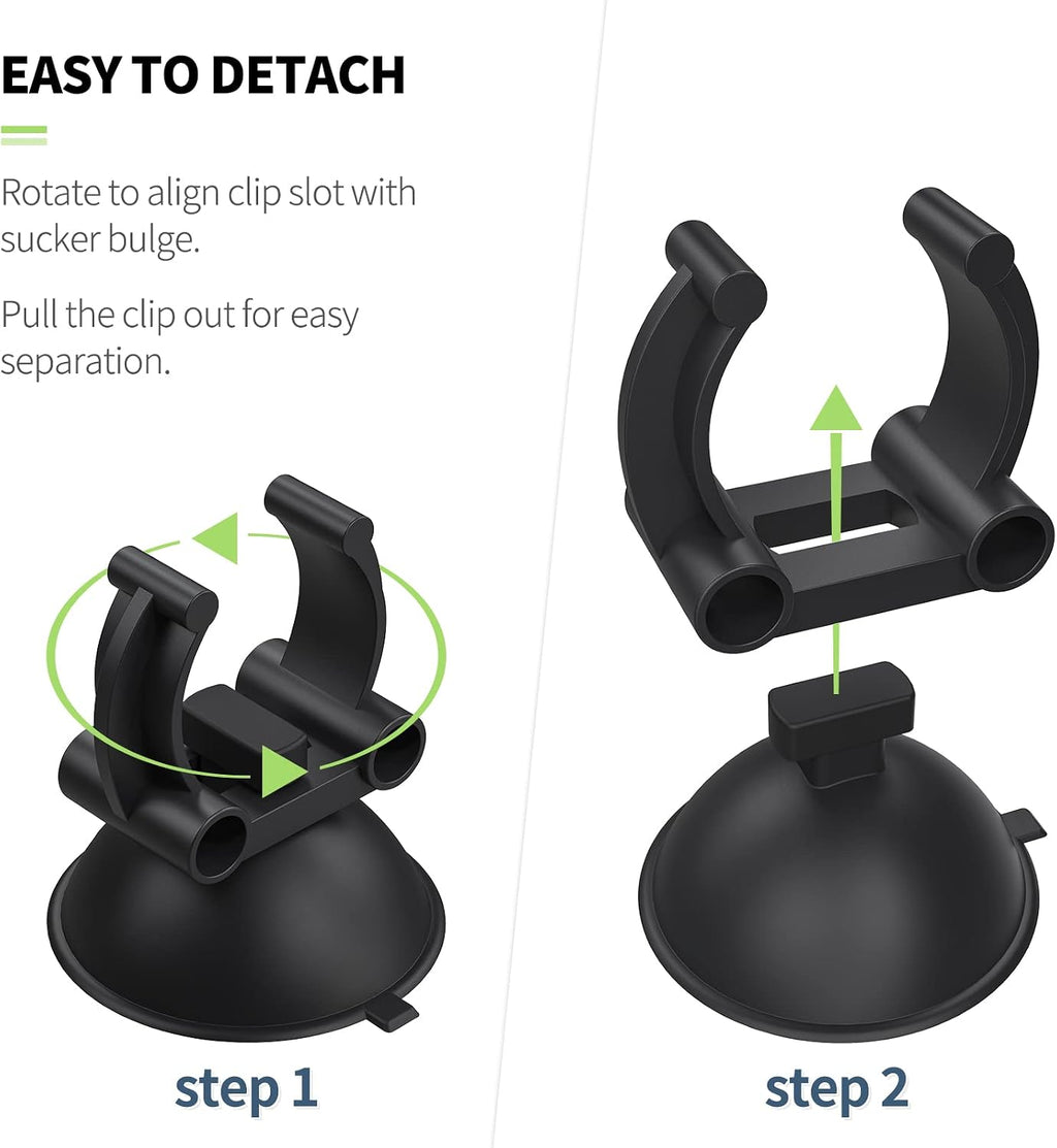 12 Pack Aquarium Heater Suction Cups Suckers with 0.95 Inch Clips Black Standard Heating Rod Holders Clamps for Fish