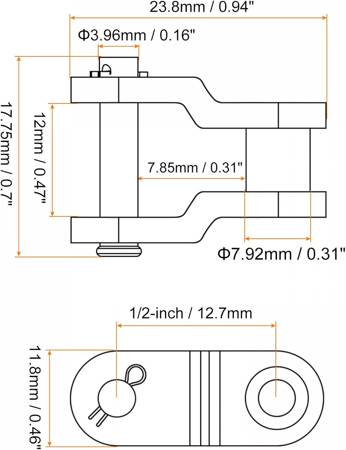 uxcell 16Pcs #40 Chain Offset Half Link Roller, 1/2" Pitch Carbon Steel, Standard Chain End Connector Split Links for 08A Chain