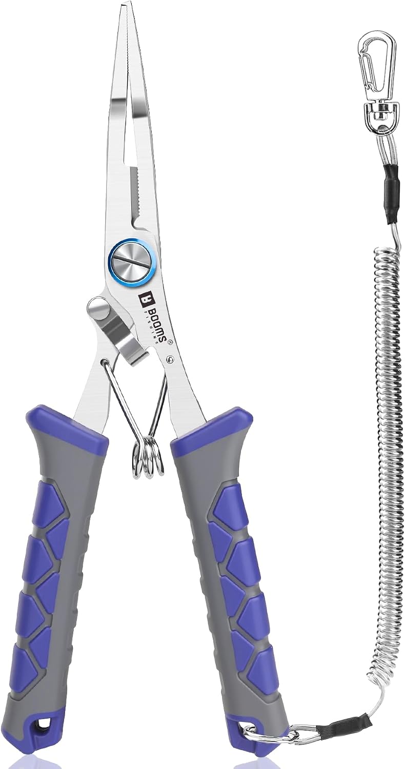 Pliers Stainless Steel: 6.5" Split Ring Pliers - Braided Line Cutter & Scissors with Lanyard - Fish Hook Remover Tool