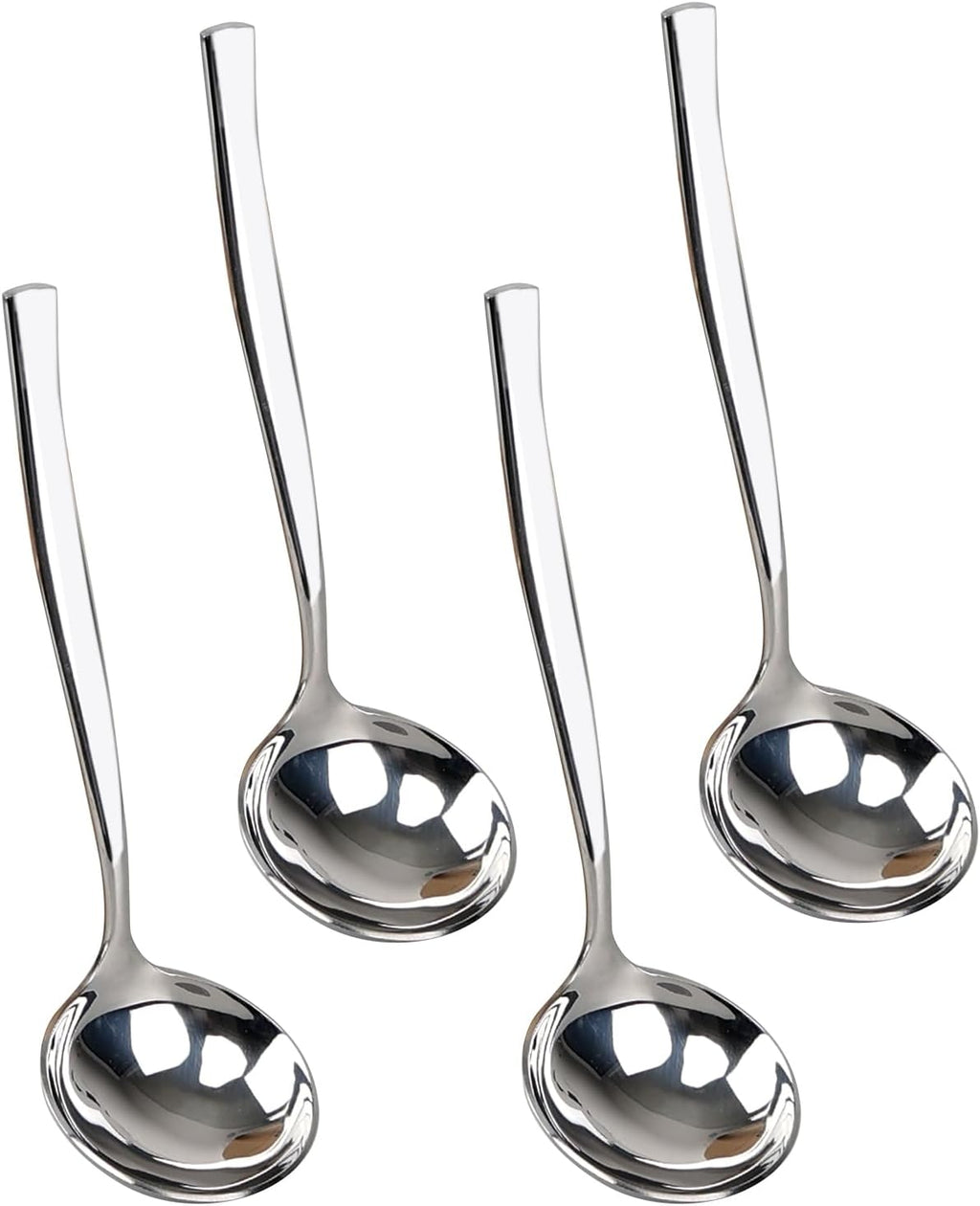 Set of 4 Stainless Steel Gravy Ladles, Small Sauce Ladle Set | 7.6-Inch Mini Serving Ladle Spoons for Soup, Gravy