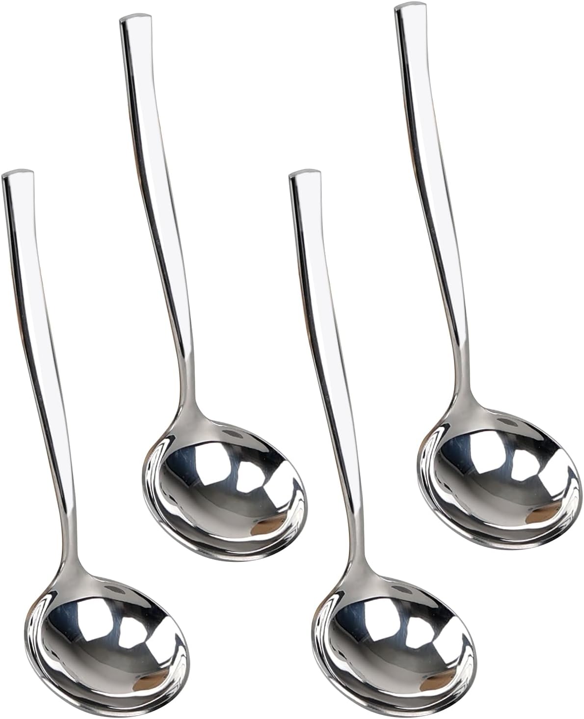 Set of 4 Stainless Steel Gravy Ladles, Small Sauce Ladle Set | 7.6-Inch Mini Serving Ladle Spoons for Soup, Gravy