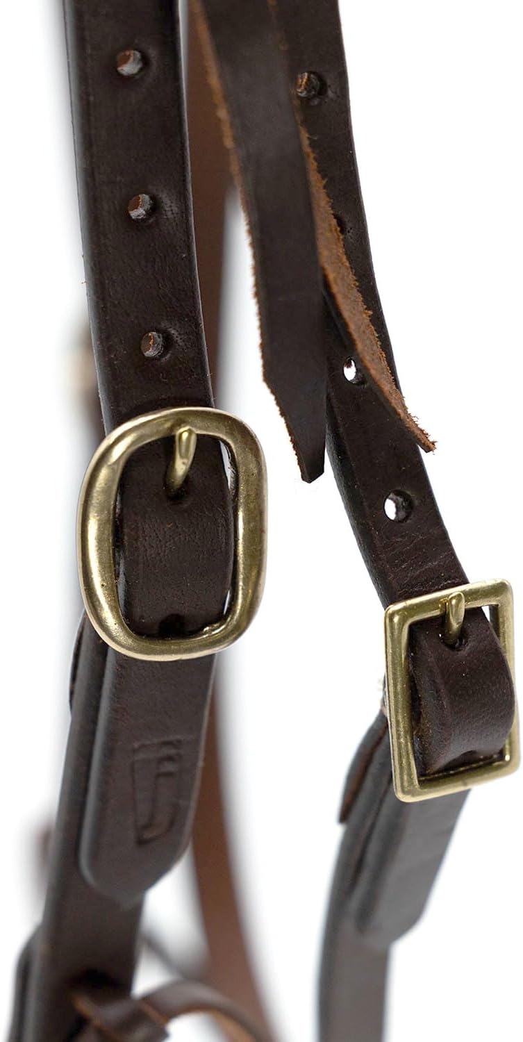 LuxeLeather Heavy Oiled Leather Western Horse Headstall, Adjustable Harness Leather Bridle Tack for Riding, Training