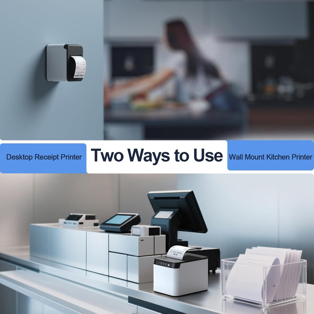 80mm Receipt Printer ESC/POS Thermal Printer Desktop Direct Print USB+LAN Connection High Efficiency with Auto Cutter