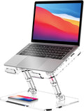 Acrylic Laptop Stand for Desk, Adjustable Ergonomic Laptop Riser, Portable Foldable Computer Stand, Compatible with