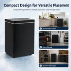 5.0 cu.ft Chest Freezer，Small Mini Deep Freezer with 7Level Temperature