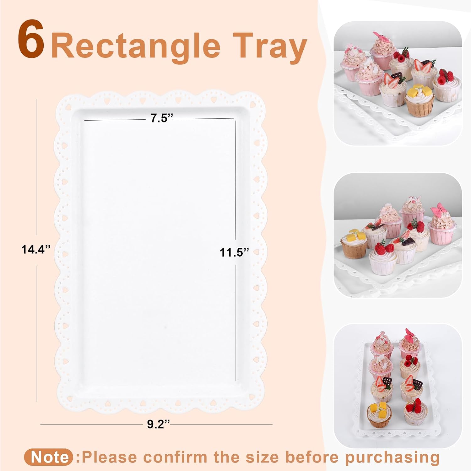 10Pcs Cupcake Stand,Dessert Table Display Set, 4 White 3 Tired Cake Stand 6 Plastic Serving Trays for Party Cookie