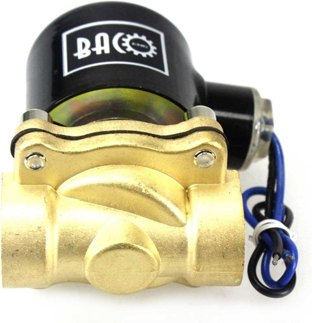 BACOENG Brass Electric Solenoid Valve 1/2" AC110V (NPT, Normally Closed)