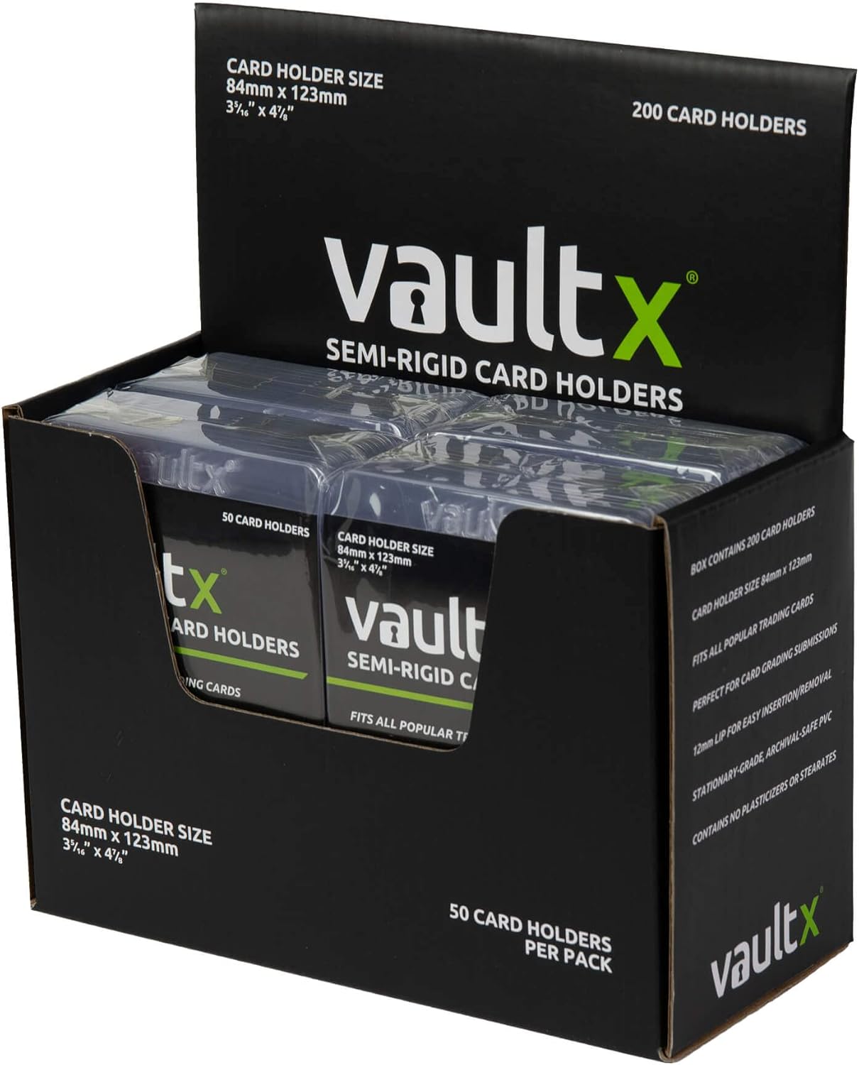 Semi Rigid Card Holders (200 Pack) Hard PVC Sleeves | Ideal for PSA & CGC grading submissions. Semi-rigid hard card