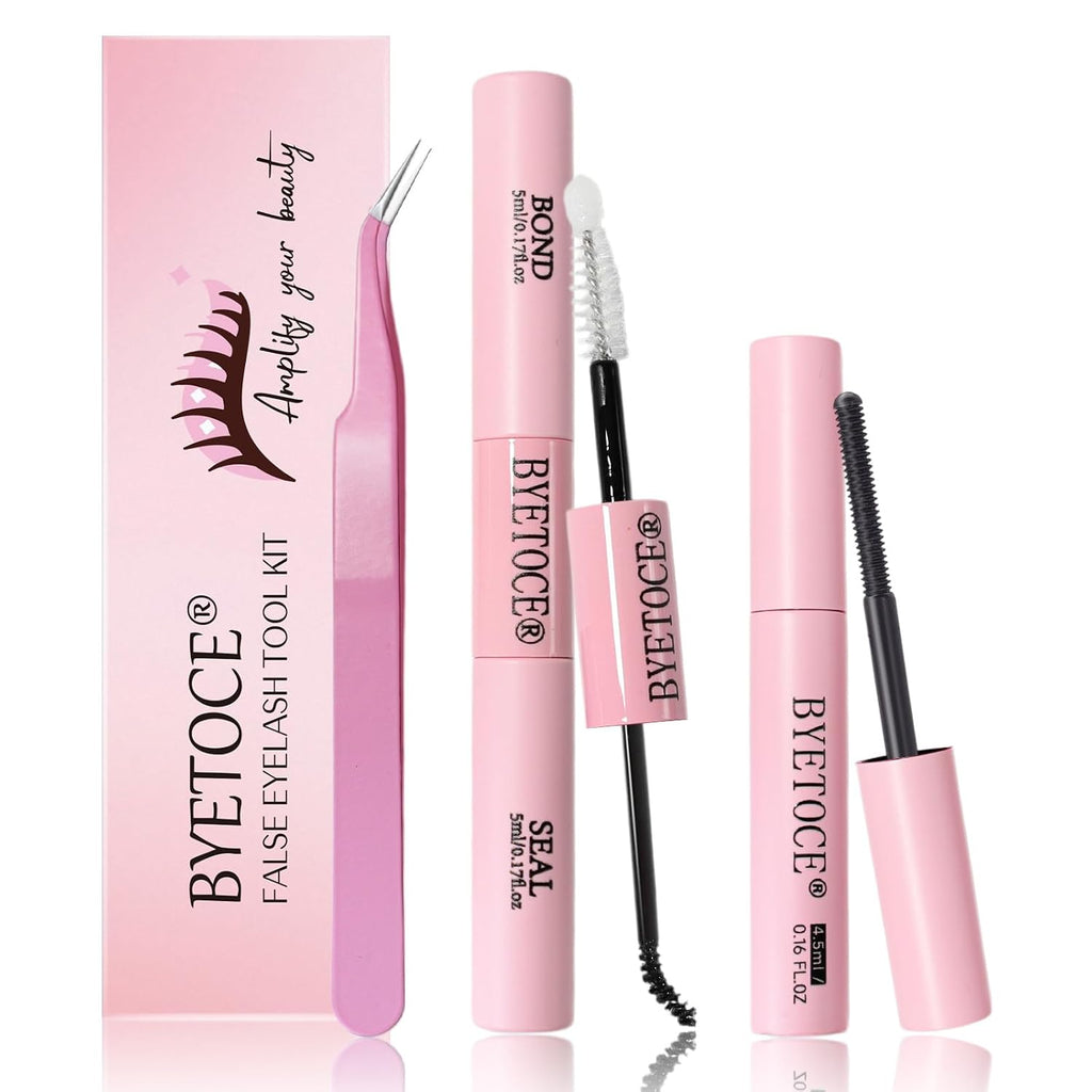 Lash Cluster Glue Bond and Seal Kit with Lash Glue Remover and Tweezers for Lash Extension Clusters Fast Removal