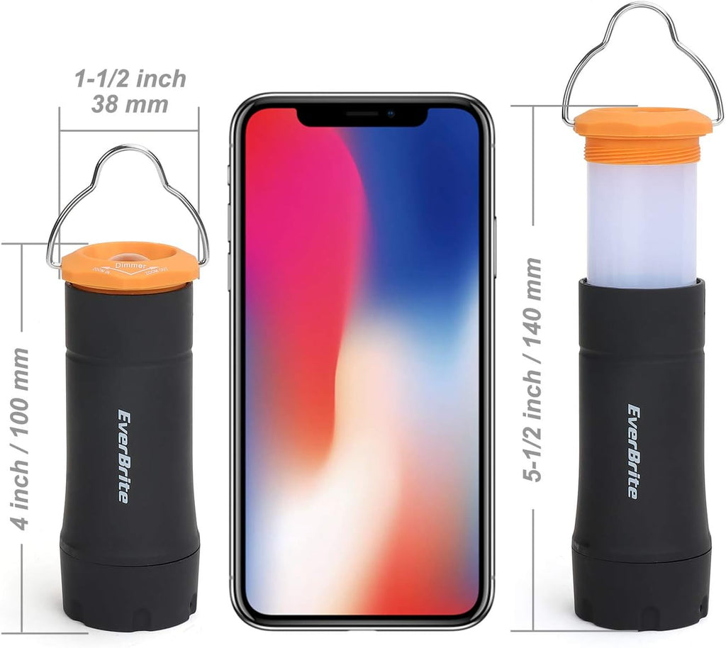 2-in-1 Mini Lanterns and Flashlights with 3 Modes, 2 Pack Portable Outdoor LED Zoomable Torches, Camping Essentials