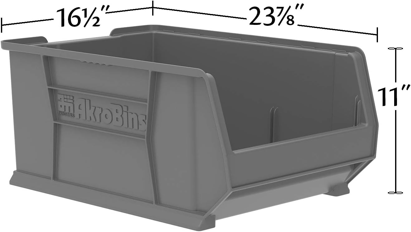 30288 Super-Size AkroBins Plastic Storage Bins, Space-Saving Stackable Bins for Garage, Classroom, Warehouse