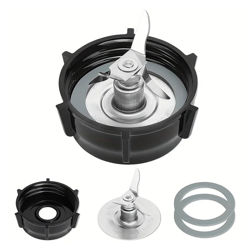 Compatible For Oster， Blender Replacement Kit: Stainless Steel Blade, Jar Base Cap & 2 Rubber O-Rings