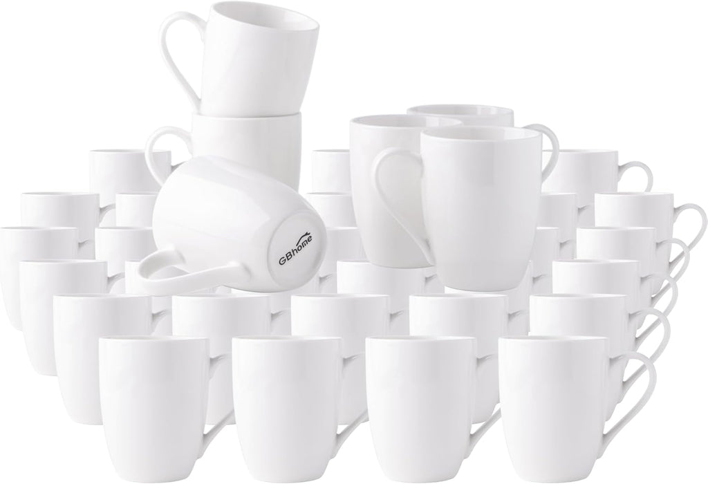 White Coffee Mugs Set of 36, 12 oz Ceramic Coffee Cups