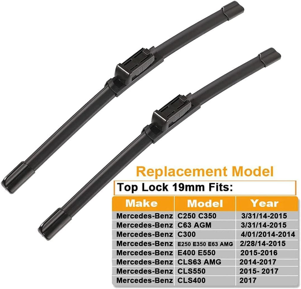 2 wipers Replacement For Benz 2008-2014 W207 W212 W218 W204 Class C250 C300 C350 C63 AMG W218 C218 CLS550 CLS63 AMG