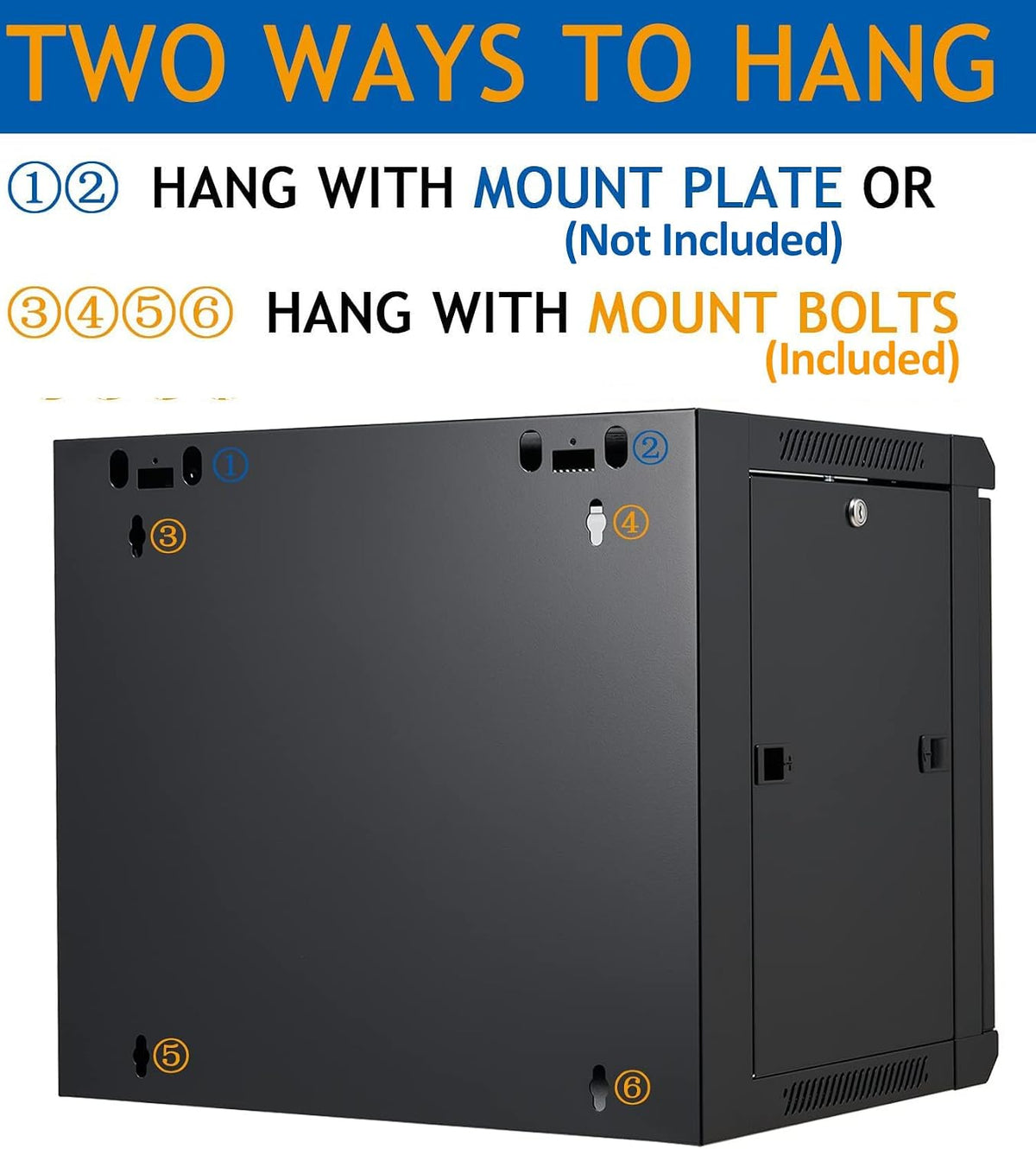 9U Wall Mount Server Cabinet Network Rack Vented Enclosure Locking Door