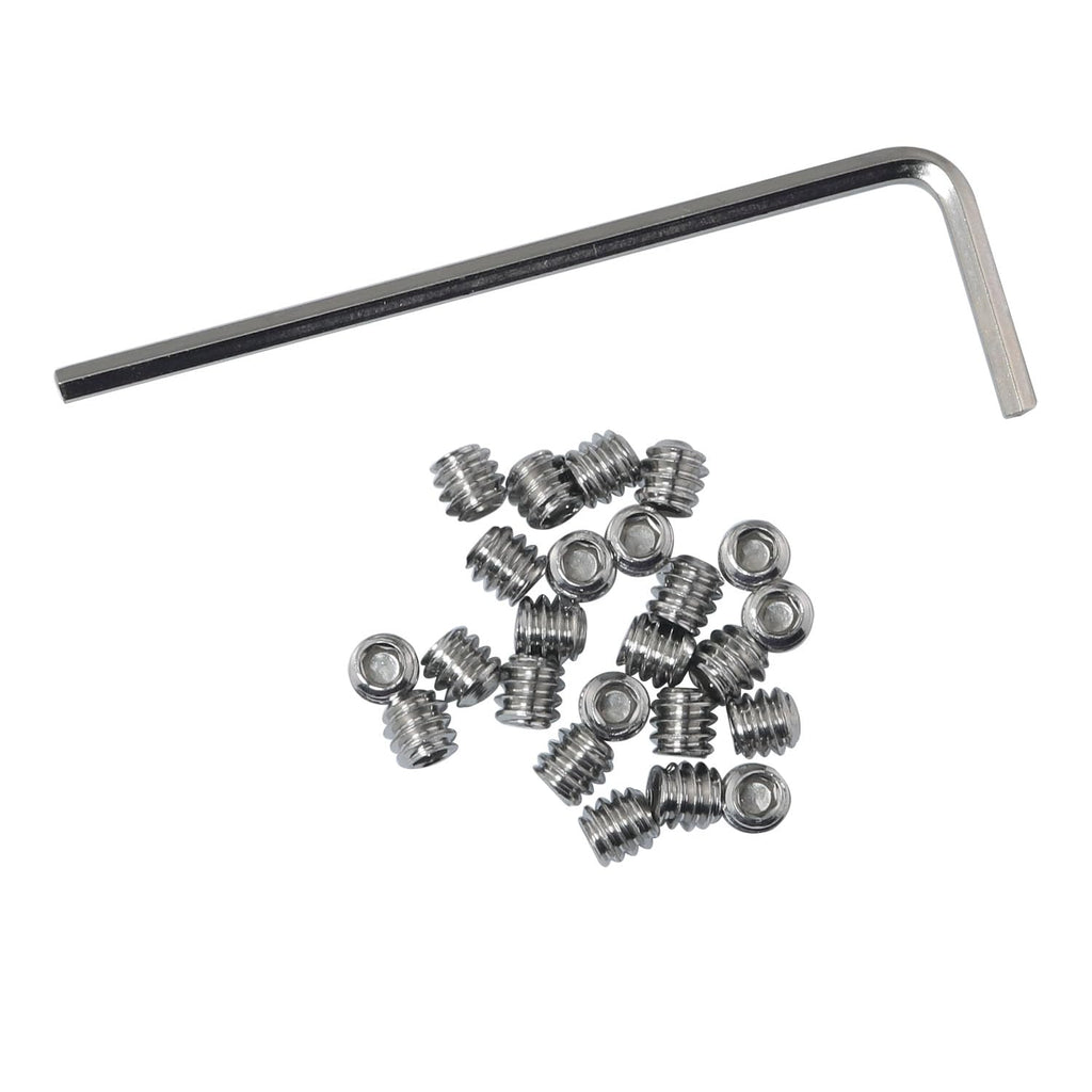 25PCS 10-24 x 3/16'' Stainless Steel Cup Point Hex Socket Set Screws with Hex Wrench