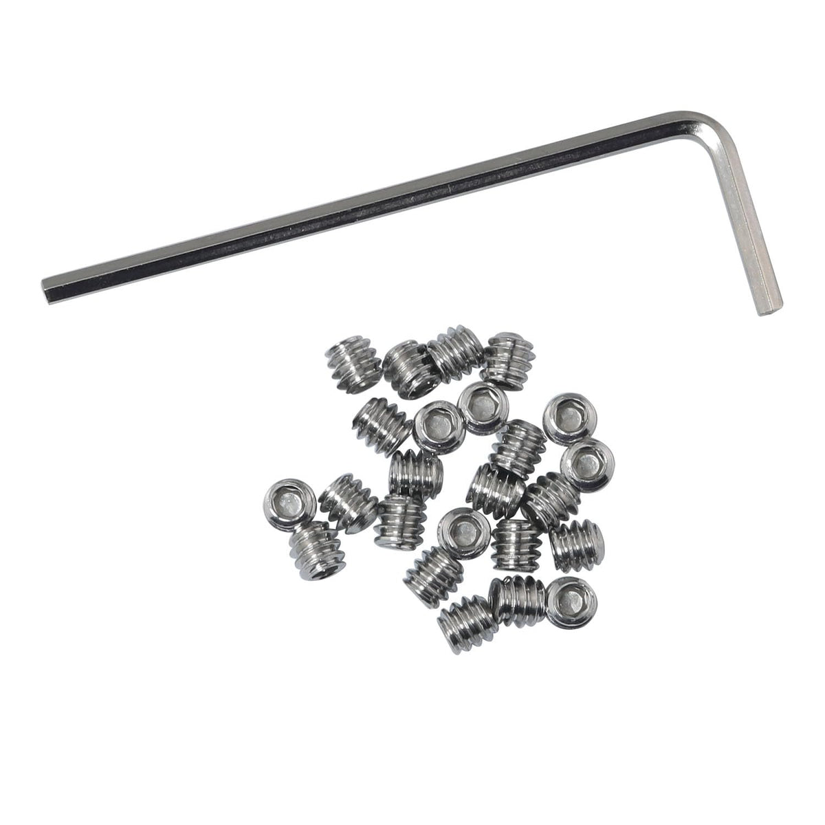 25PCS 10-24 x 3/16'' Stainless Steel Cup Point Hex Socket Set Screws with Hex Wrench