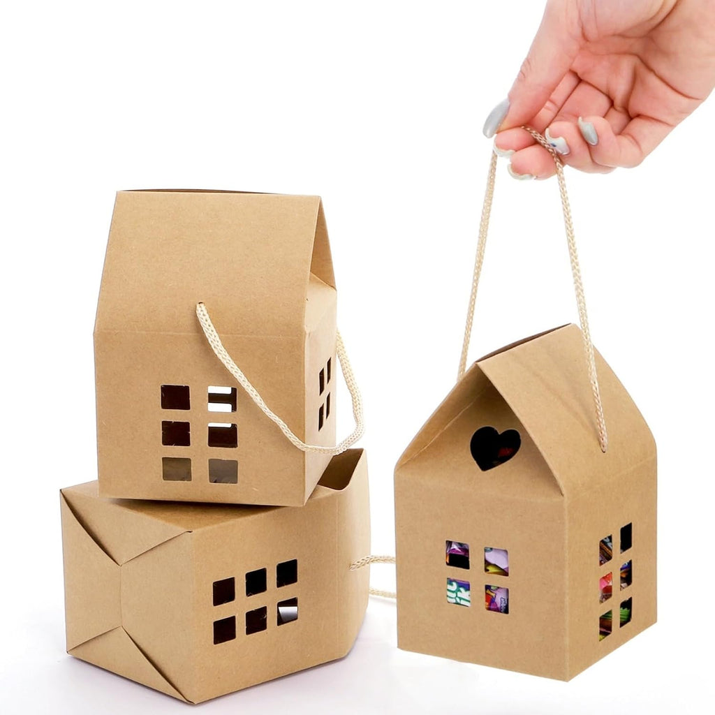 50 Pack House Shaped Gift Boxes, 3.2'' x 3.2'' x 5''
