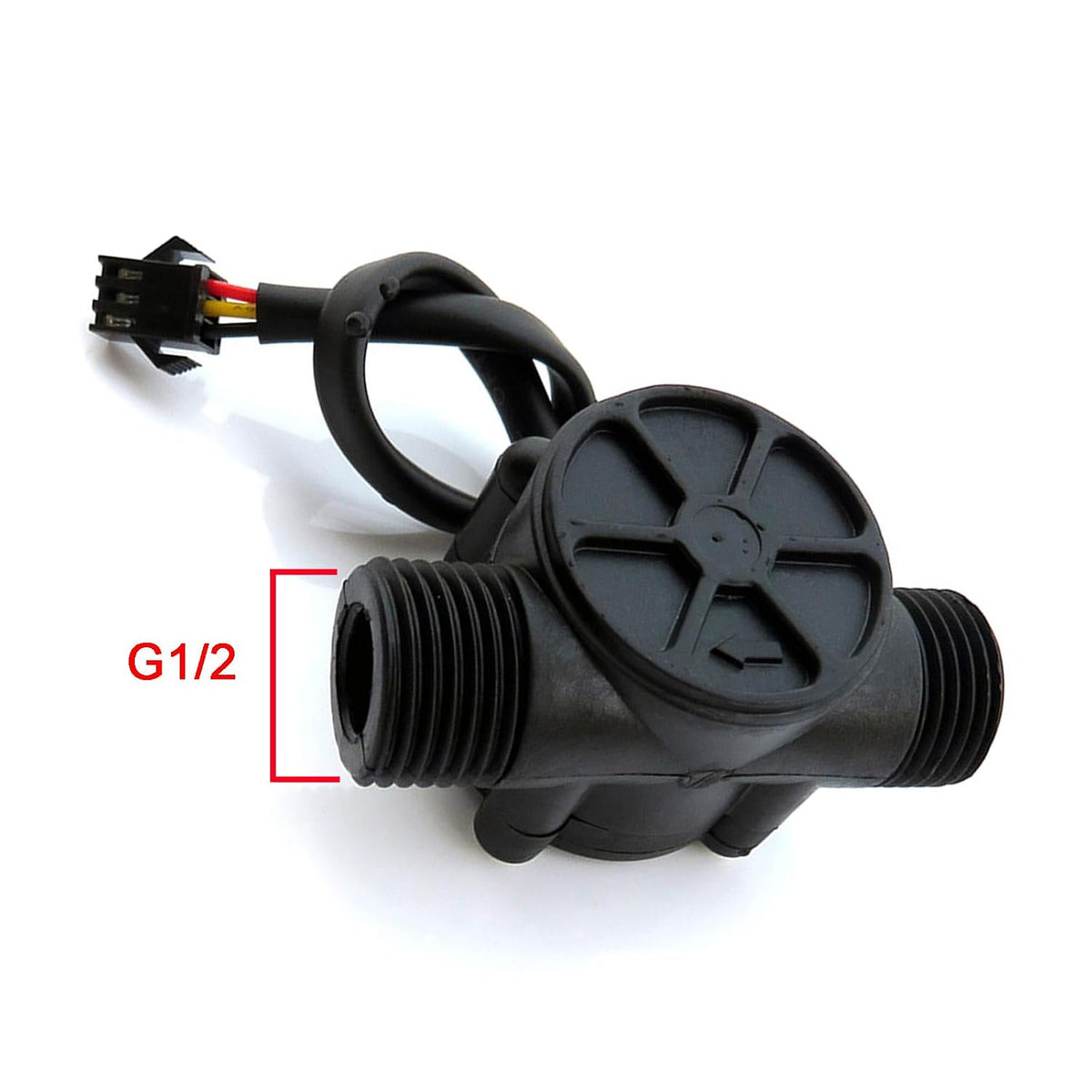 1/2" Water Flow Sensor Food-Grade Switch Hall Effect Flowmeter Fluid Meter Counter 1-30L/min (Pack of 2）