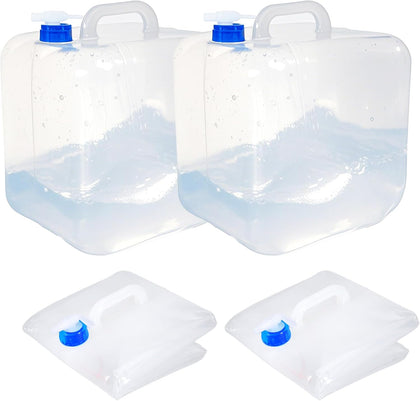 Collapsible Water Container with Spigot & Hook, BPA Free Water Jug, Foldable Carrier Bucket, Water Storage Container
