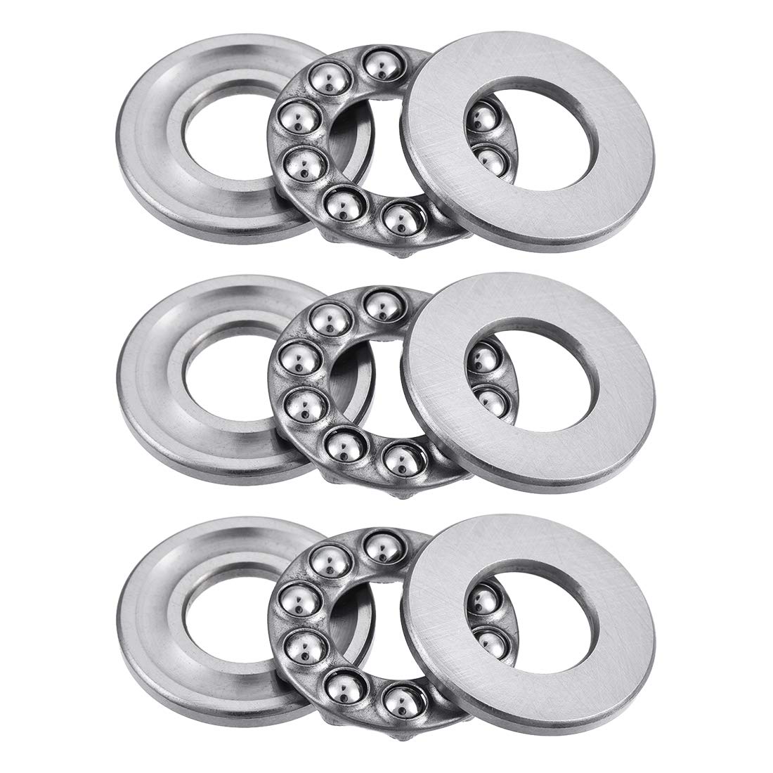 uxcell 51101 Thrust Ball Bearings 12mm x 26mm x 9mm Chrome Steel Single Direction 3pcs