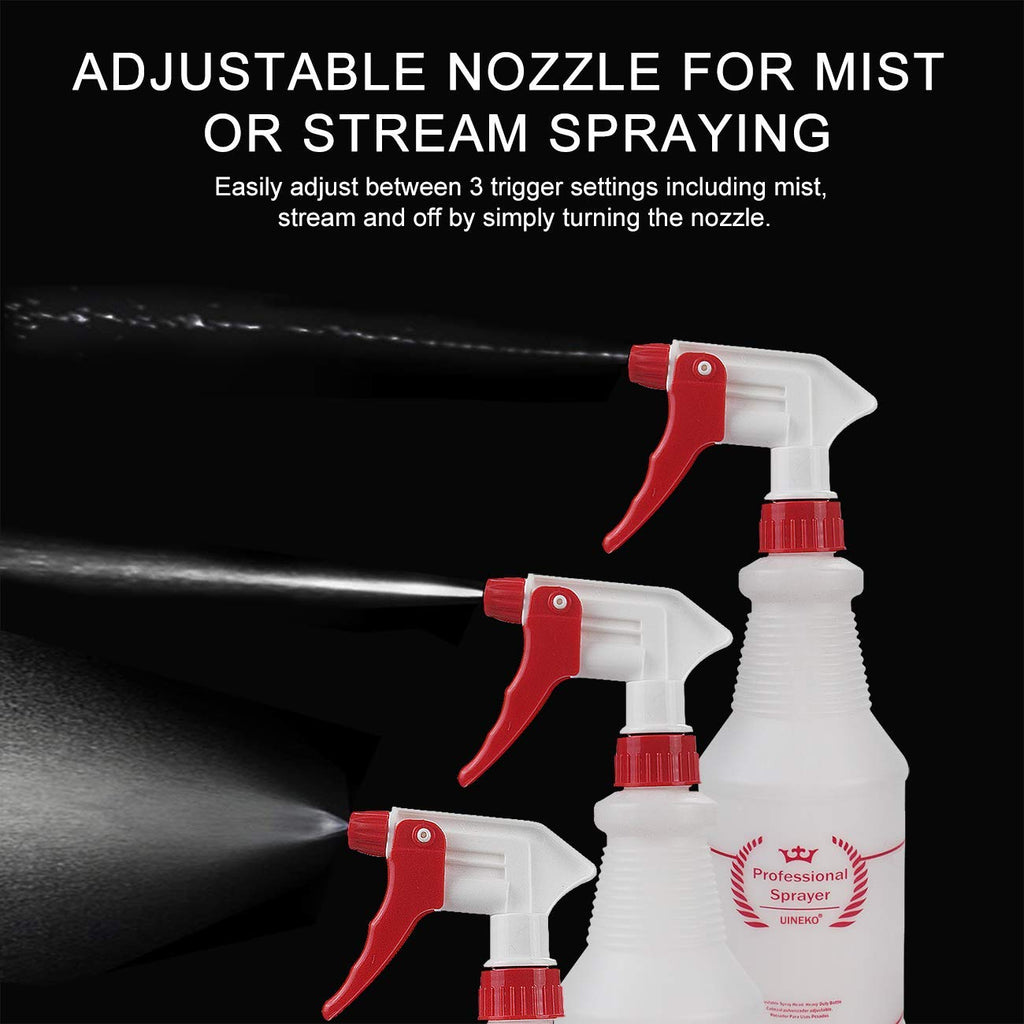 Plastic Spray Bottle 2 Pack, 32 Oz, All-Purpose Heavy Duty Spraying Bottles Leak Proof Mist Empty Water Sprayer for