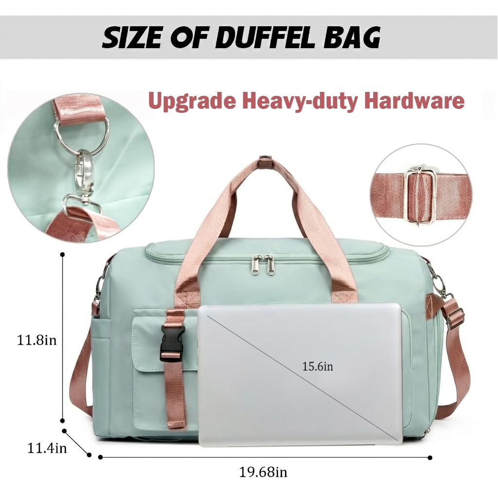 Gym Duffle Backpack 42L Travel Bag with Shoe Pocket, Check Apricot