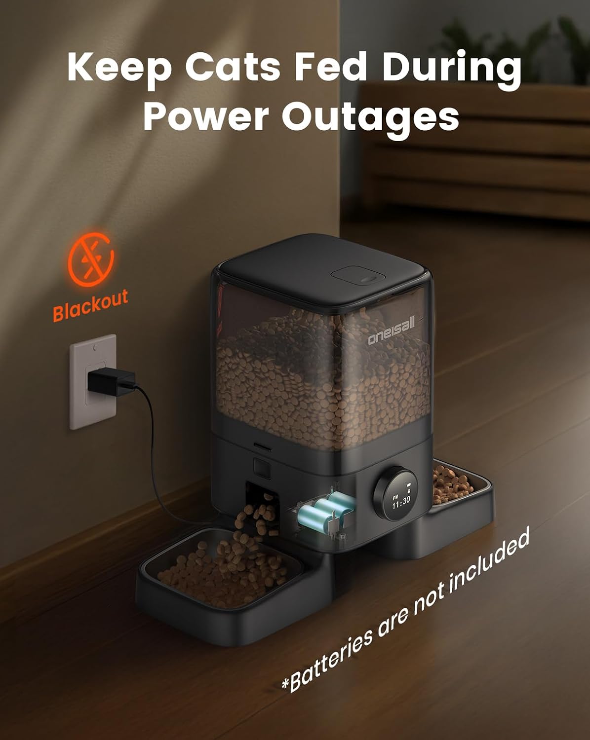 Automatic Cat Feeder for 2 Cats Pets, 20 Cups/5L