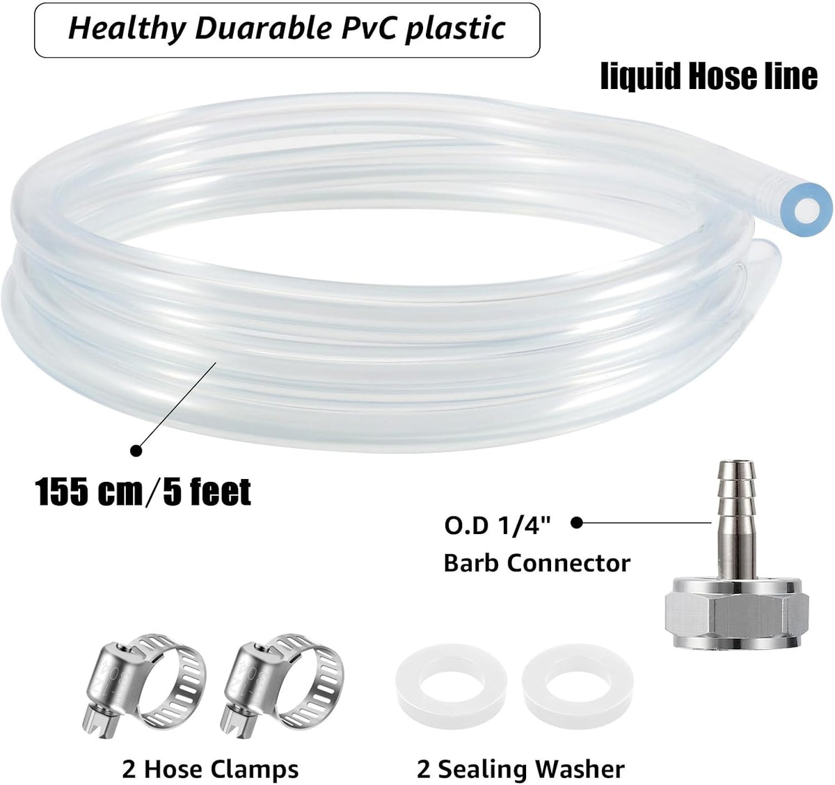 Draft Beer Line with Barb Connector, Beer tower Brewing Tubing Hose