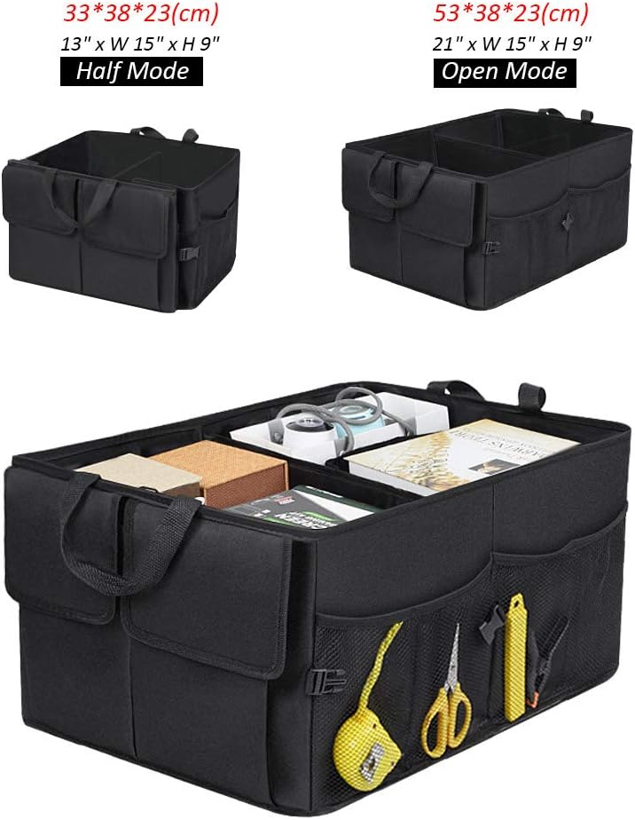Car Trunk Backseat Organizer for SUV, 8 Pocket Waterproof, Dust-proof, Sturdy Foldable Cargo Net Storage for More