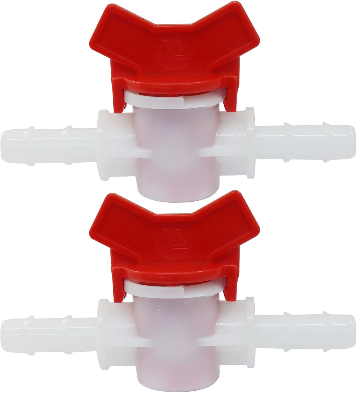 2PCS 3/8" ID in Line Hose Barbed Ball Valve Shut-Off Switch, White