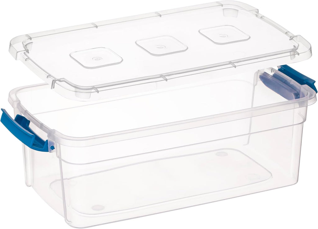 Clear Plastic Storage Bins with Lids Stackable Storage Bins (6 Quart)