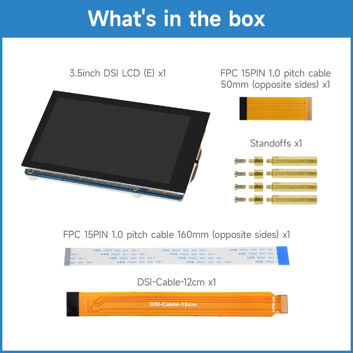 KLAYERS 3.5-inch DSI Capacitive Touch Display Compatible with Raspberry Pi,480 × 800 Pixel IPS Panel