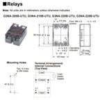 G3NA-225B Solid State Relay - 25A, 24 to 240 VAC, 1-Pole, Zero Cross Functio, Surface Mounting