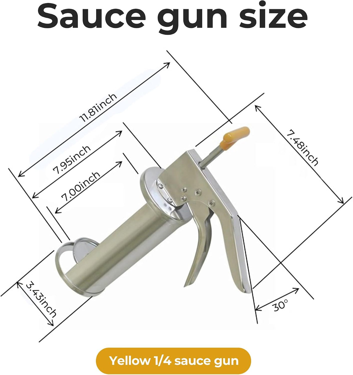 Heavy Duty Stainless Steel Sauce Gun Dispenser - 1/3oz/1oz/1/2oz/1/4oz Commercial Grade for Thick Sauces (Mayo