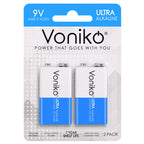 9V Batteries 2 Pack, 9 Volt Alkaline Battery for Smoke Alarms