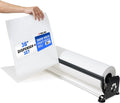 36" Paper Dispenser with Cutter + White Kraft Paper Roll