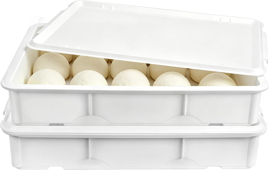 2 Pack Commercial Pizza Dough Proofing Boxes with Lids, 23" x 15"