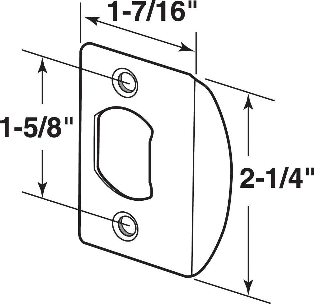 E 2457 Latch Strike Plate, Satin Nickel Finish (2 Pack)