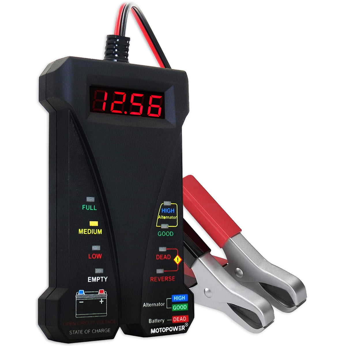 MP0514A 12V Digital Car Battery Tester Voltmeter and Charging System Analyzer with LCD Display and LED Indication