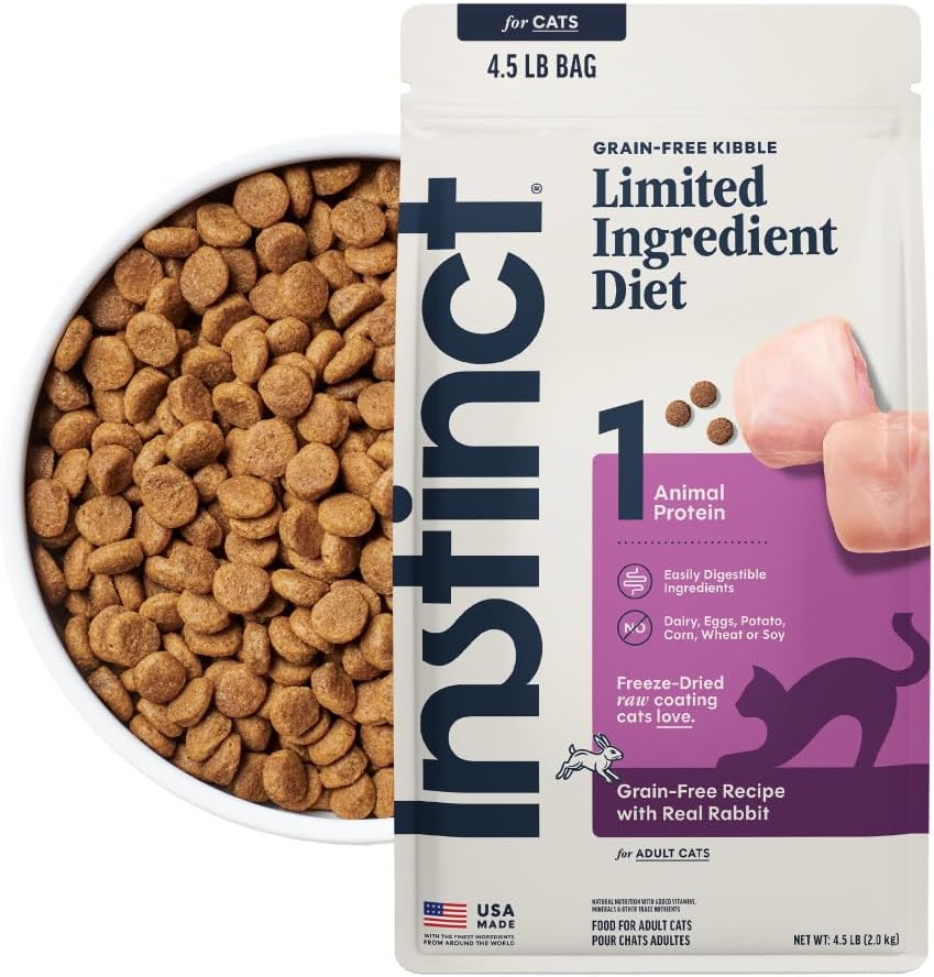 Limited Ingredient Diet Dry Cat Food, Real Rabbit, 4.5 lb. Bag
