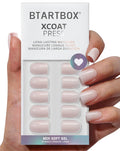 Press On Nails, Short Square Milky Pink Fake Nails, 32Pcs Full Kit