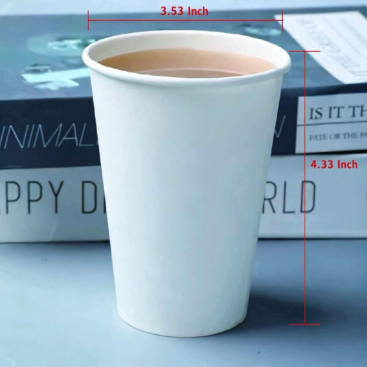 Disposable Coffee Cups, 201 Count 12 Oz Paper Coffee Cups for Cold or Hot Drinking, Paper Cups 12 Oz White Disposable