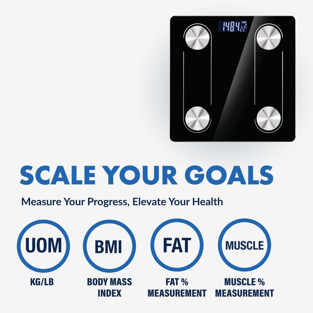 Digital Body Scale Trnr-BDYSCLE-BLK, Home Essential Body Weight Scale for People, Durable Bathroom Accessory