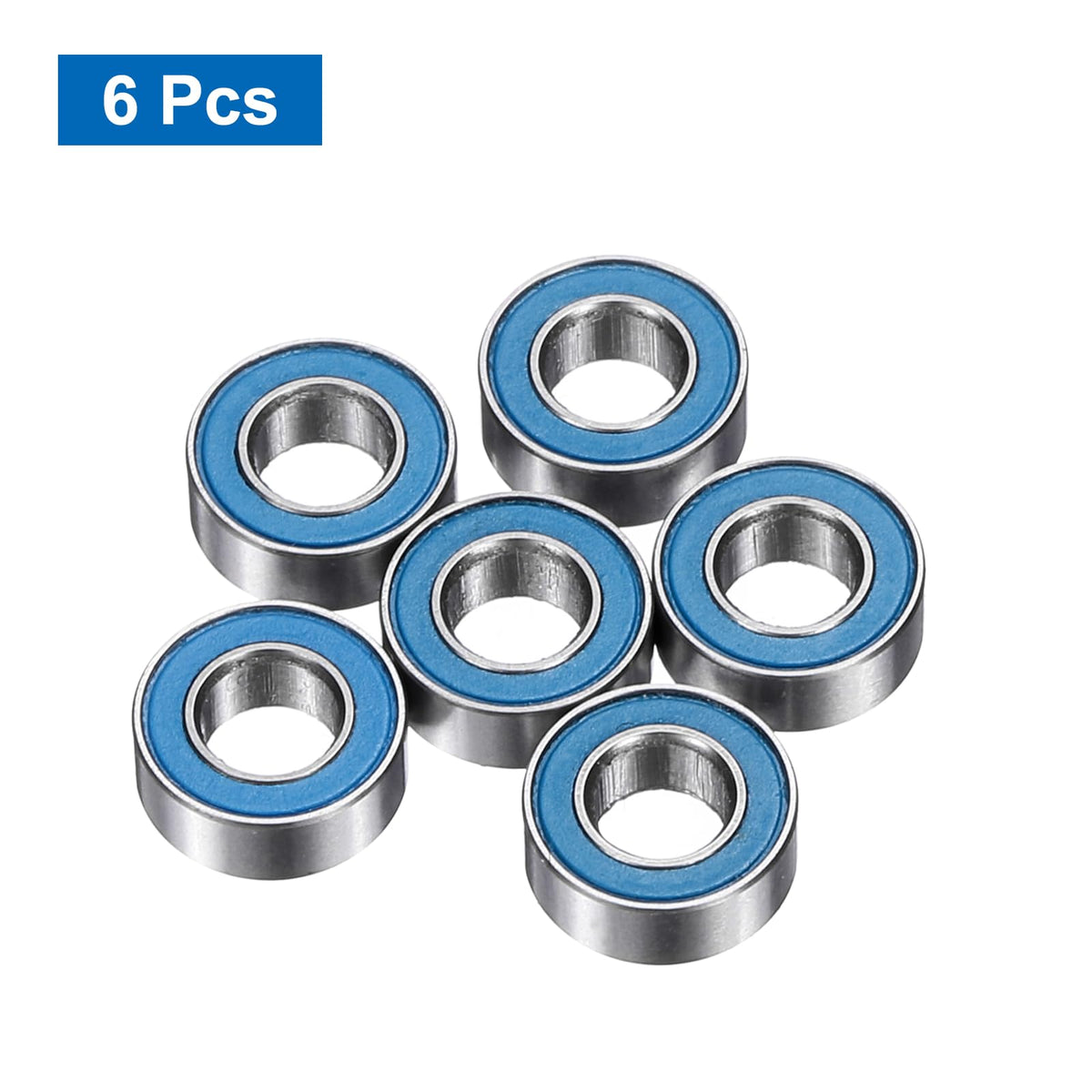 uxcell 6 Pcs MR84-2RS Deep Groove Micro Bearing, 4x8x3mm Chrome Steel